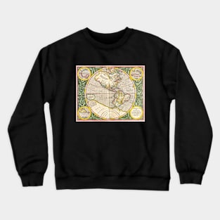 Antique Map of the Americas by Michael Mercator Crewneck Sweatshirt